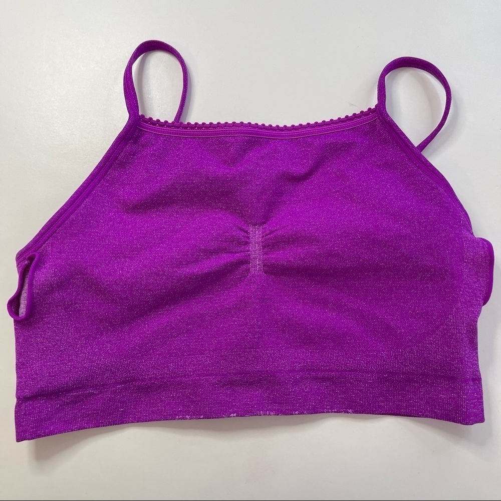 Seamless bralette low impact sports bra purple women's size XS/S - Picture 3 of 6